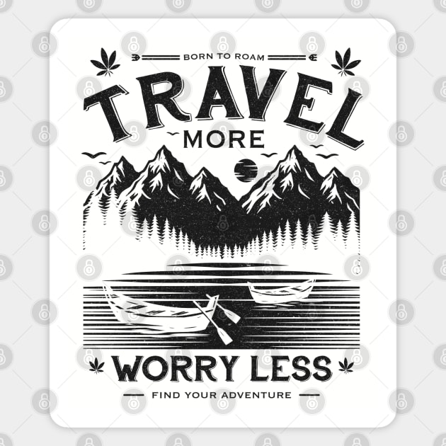 Travel More Worry Less Magnet by Minimowl